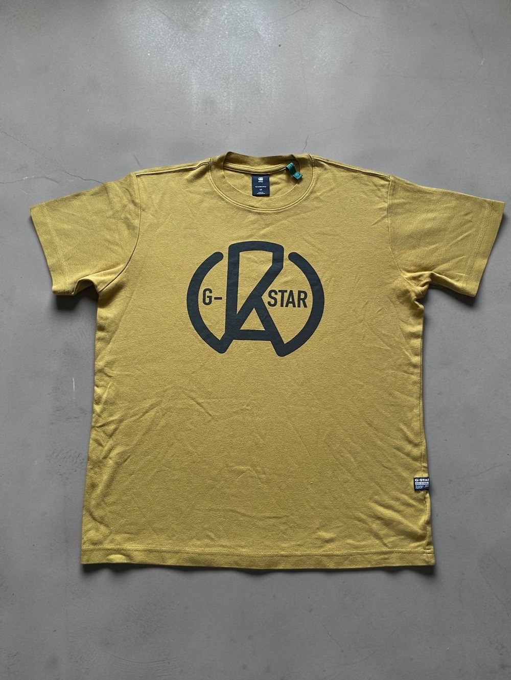 Vintage G-Star Raw Men’s M Short Sleeve Heavyweight Cotton Mustard Original